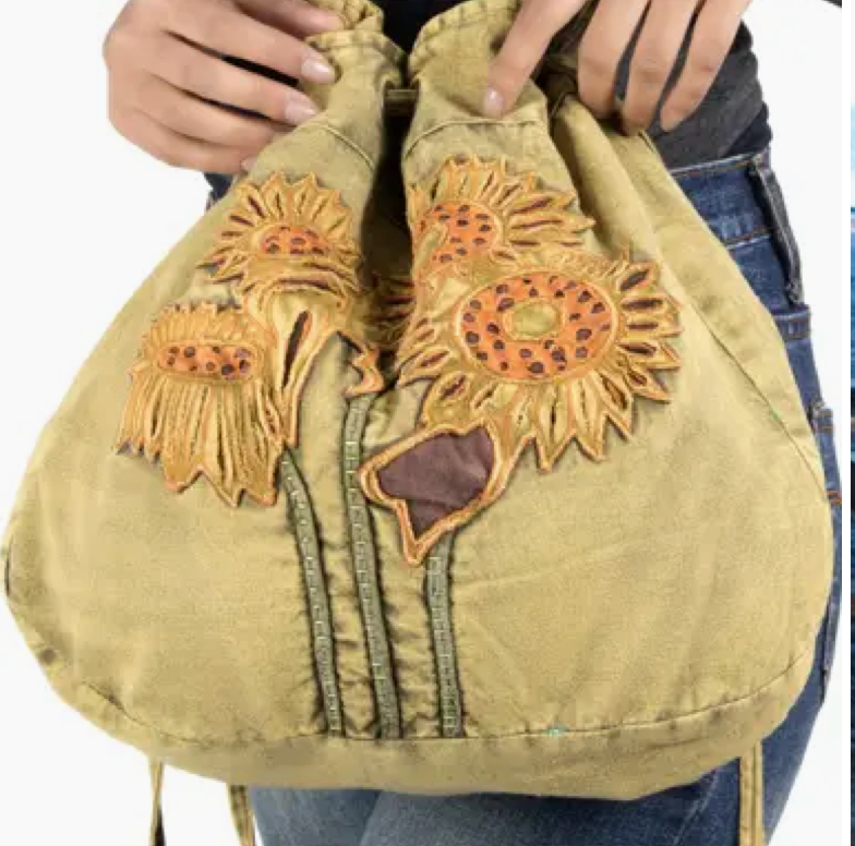 Sunflower Drawstring Crossbody