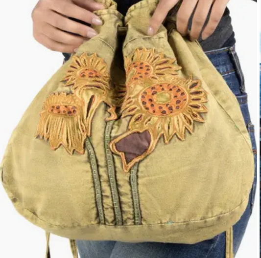 Sunflower Drawstring Crossbody